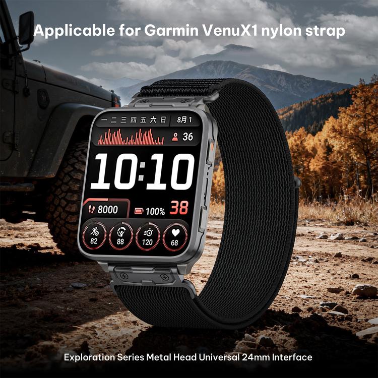 For Garmin Venu X1 xDfind Wild Path Loop Nylon Quick-release Watch Band(Silver Grey) - Image 7