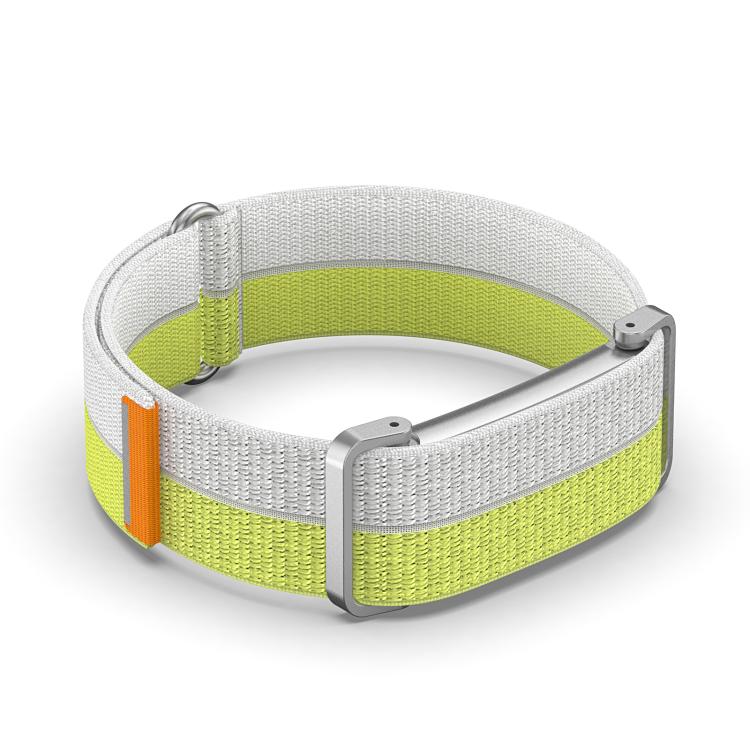 For Google Fitbit Air Metal Case Hybrid Feather Light Nylon Hook and Loop Fastener Watch Band(Yellow) - Image 5