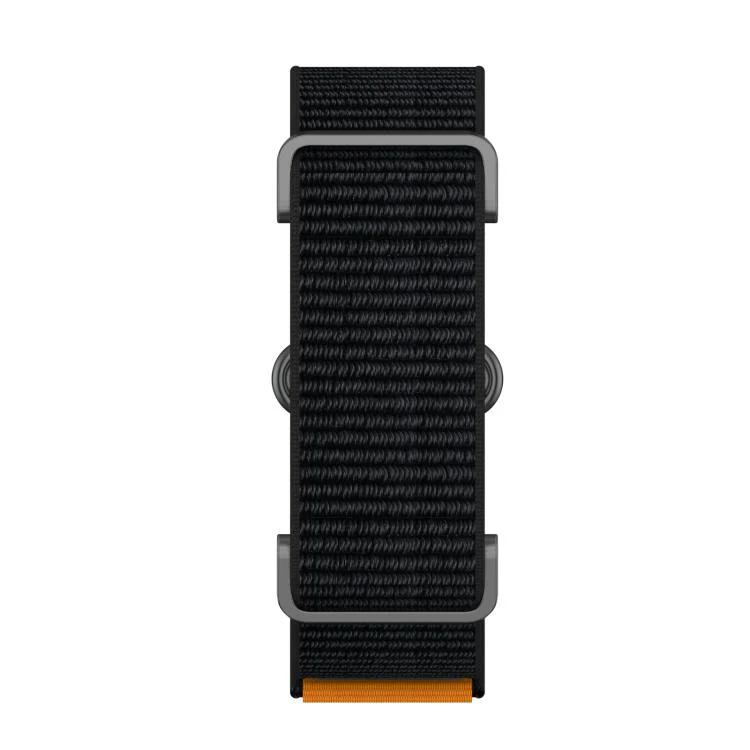 For Google Fitbit Air Metal Case Hybrid Nylon Hook and Loop Fastener Watch Band(Dark Black) - Image 4