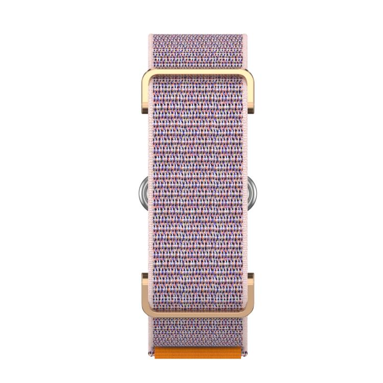 For Google Fitbit Air Metal Case Hybrid Nylon Hook and Loop Fastener Watch Band(Powder Pink) - Image 4