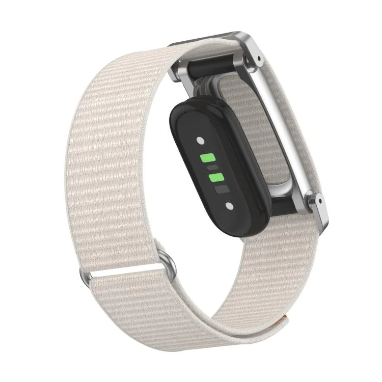 For Google Fitbit Air Metal Case Hybrid Nylon Hook and Loop Fastener Watch Band(Starlight) - Image 3