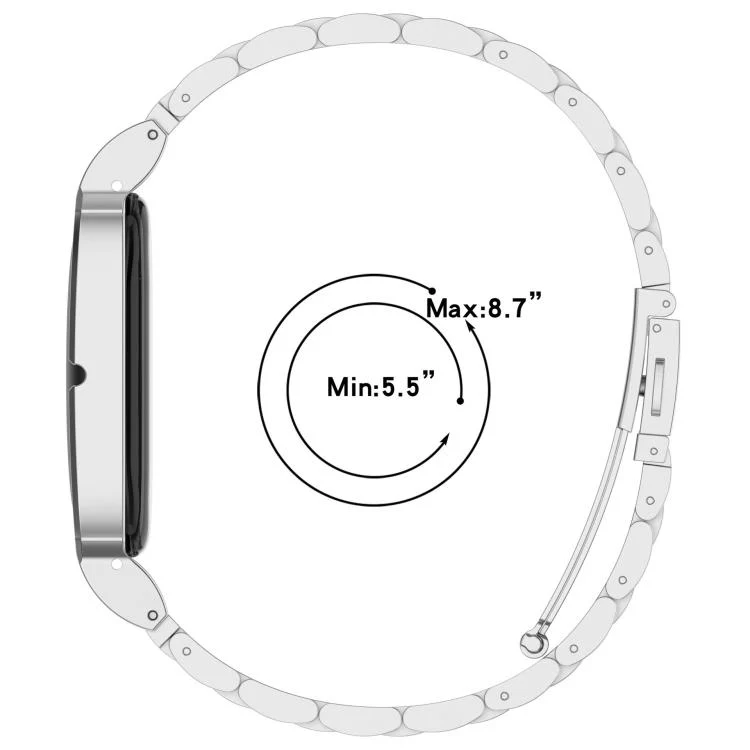 For Google Fitbit Air Metal Case Three Beads Folding Buckle Stainless Steel Watch Band(Black) - Image 7