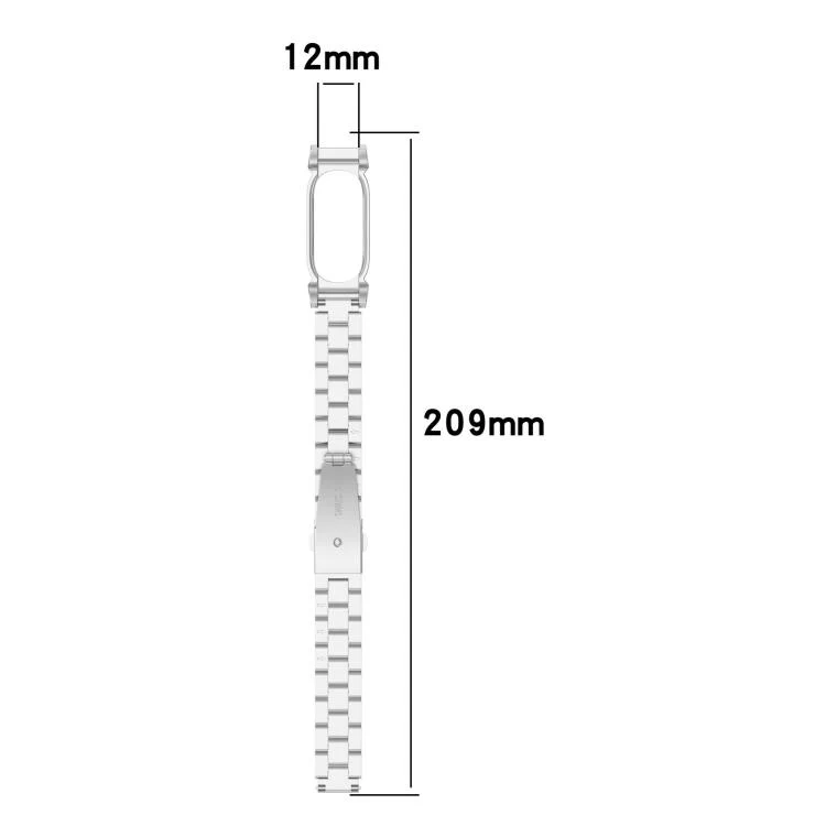 For Google Fitbit Air Metal Case Three Beads Folding Buckle Stainless Steel Watch Band(Black) - Image 8
