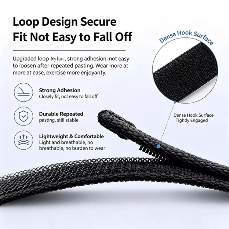 For Google Fitbit Air Nylon Loop Hook and Loop Fastener Watch Band(Dark Gray) - Image 4