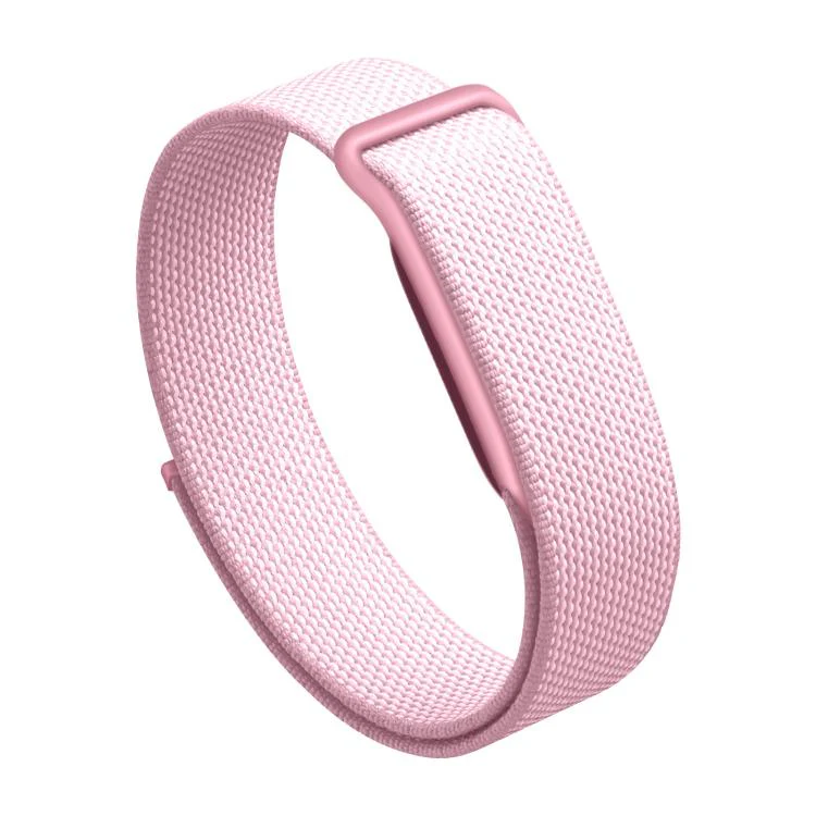 For Google Fitbit Air Nylon Loop Hook and Loop Fastener Watch Band(Pink)