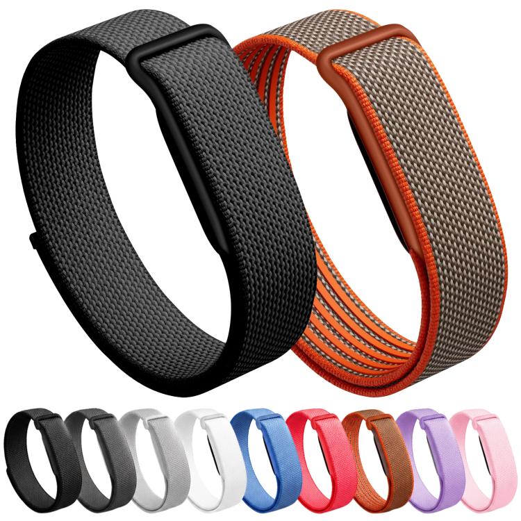 For Google Fitbit Air Nylon Loop Hook and Loop Fastener Watch Band(Pink) - Image 2