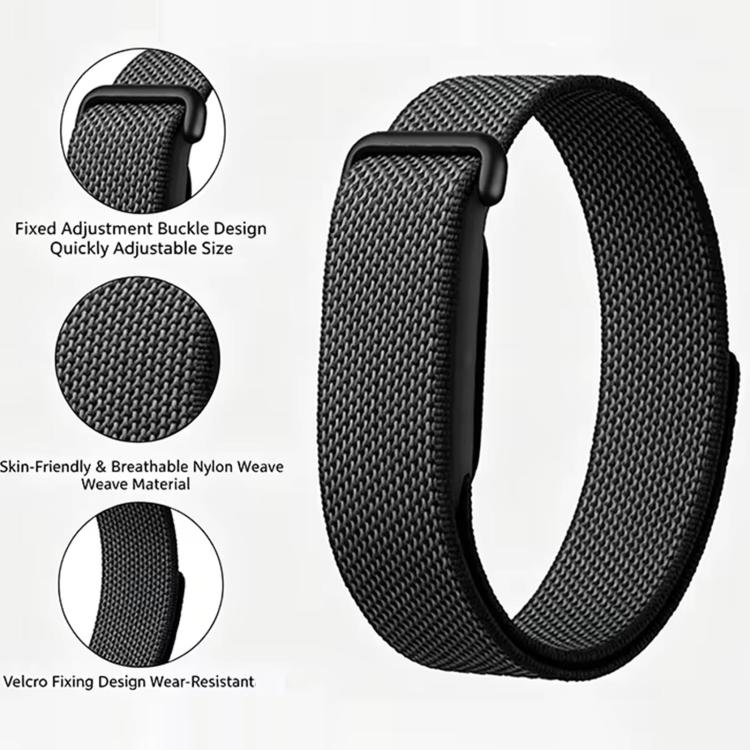 For Google Fitbit Air Nylon Loop Hook and Loop Fastener Watch Band(White) - Image 3