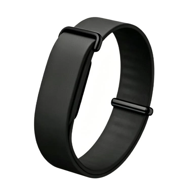 For Google Fitbit Air Solid Color Single Lap Silicone Loop Watch Band(Black)
