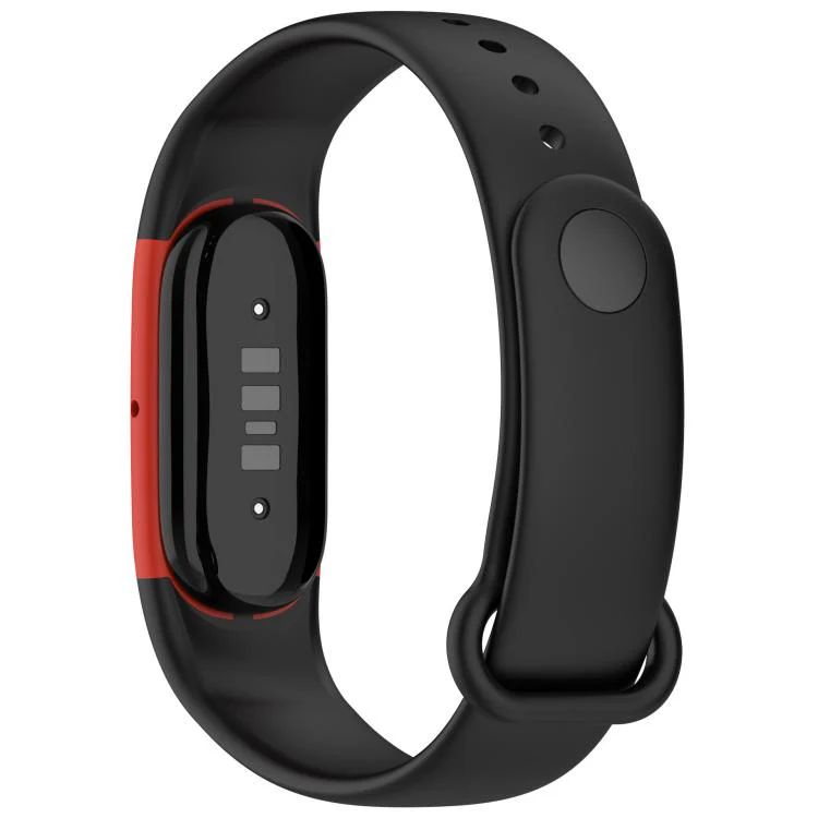 For Google Fitbit Air Watch Frame Integrated Reverse Buckle Silicone Watch Band(Black Red) - Image 2