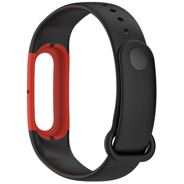 For Google Fitbit Air Watch Frame Integrated Reverse Buckle Silicone Watch Band(Black Red) - Image 3