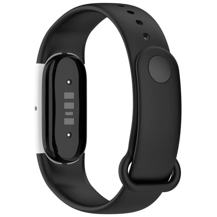 For Google Fitbit Air Watch Frame Integrated Reverse Buckle Silicone Watch Band(Black White) - Image 2