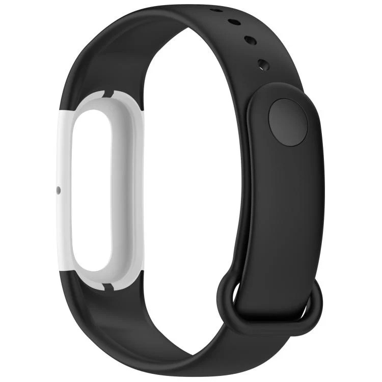 For Google Fitbit Air Watch Frame Integrated Reverse Buckle Silicone Watch Band(Black White) - Image 3