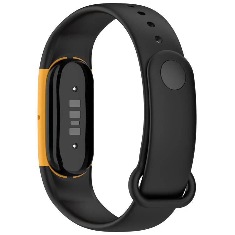 For Google Fitbit Air Watch Frame Integrated Reverse Buckle Silicone Watch Band(Black Yellow) - Image 2