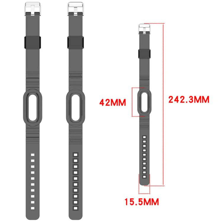 For Google Fitbit Air xDfind Glacier Integrated Case TPU Watch Band(Transparent Black) - Image 7