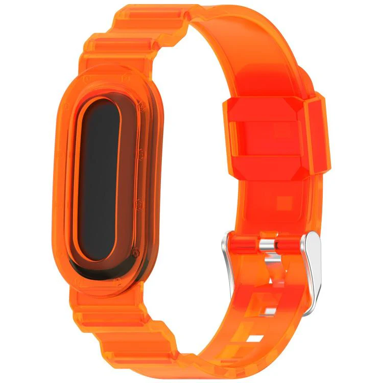 For Google Fitbit Air xDfind Glacier Integrated Case TPU Watch Band(Transparent Orange)