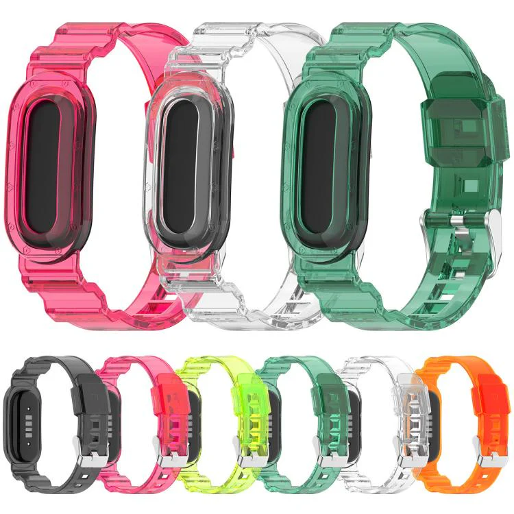 For Google Fitbit Air xDfind Glacier Integrated Case TPU Watch Band(Transparent Orange) - Image 5