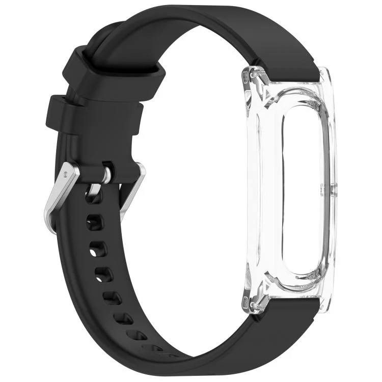 For Google Fitbit Air xDfind Spring Bar Style Clear Watch Case and Silicone Watch Band(Black) - Image 3