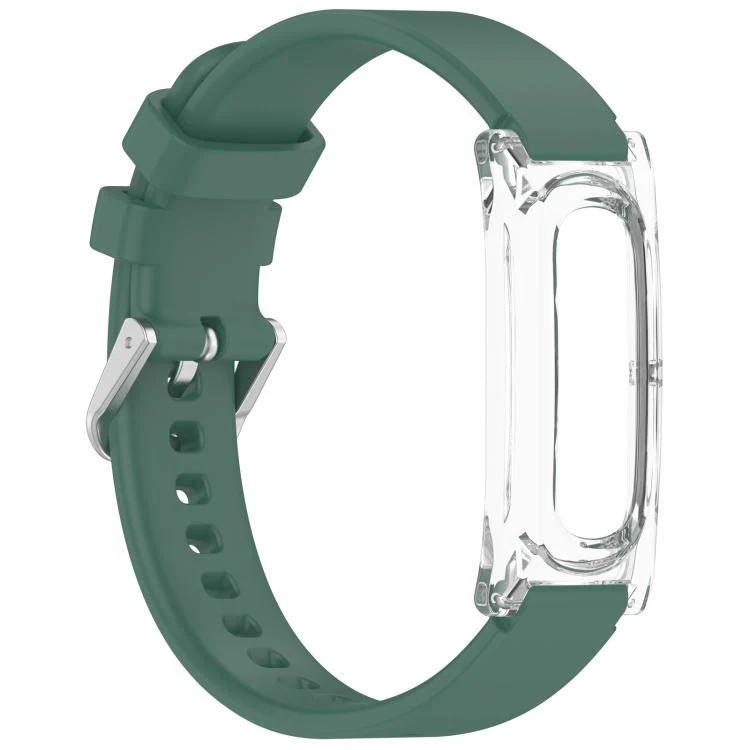For Google Fitbit Air xDfind Spring Bar Style Clear Watch Case and Silicone Watch Band(Dark Green) - Image 3