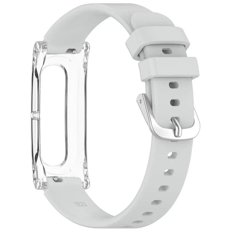 For Google Fitbit Air xDfind Spring Bar Style Clear Watch Case and Silicone Watch Band(Light Grey) - Image 4