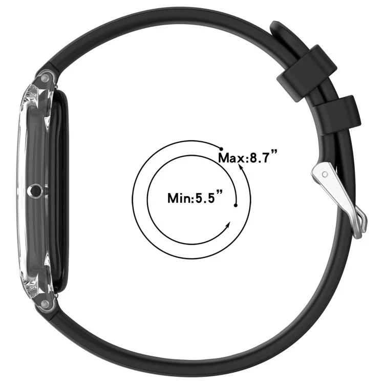 For Google Fitbit Air xDfind Spring Bar Style Clear Watch Case and Silicone Watch Band(Light Grey) - Image 8