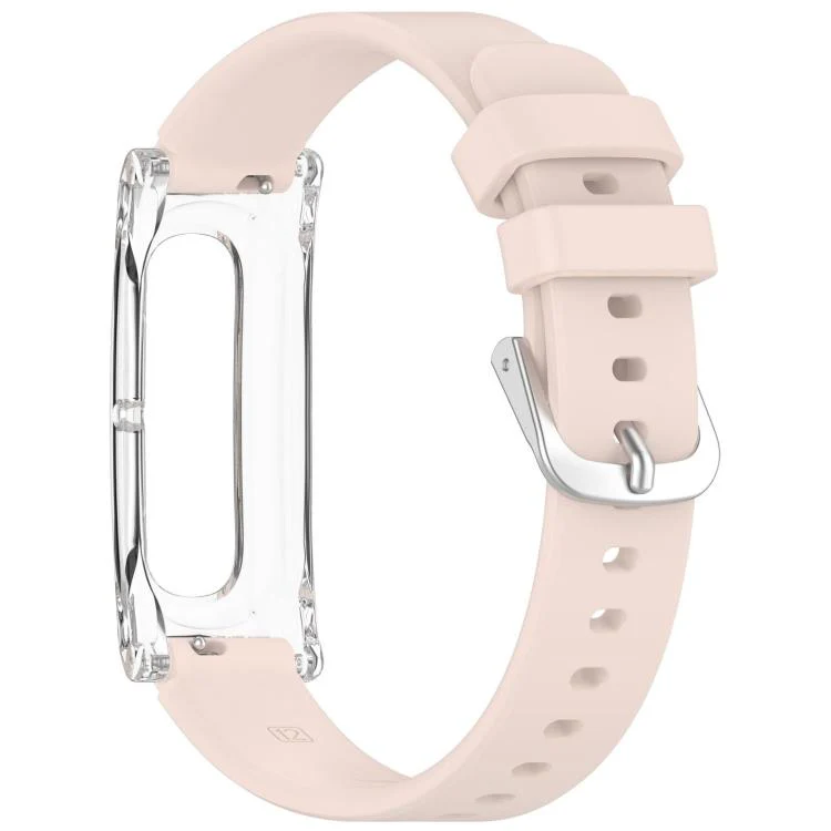 For Google Fitbit Air xDfind Spring Bar Style Clear Watch Case and Silicone Watch Band(Pink) - Image 4