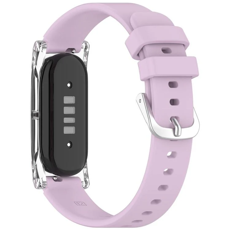 For Google Fitbit Air xDfind Spring Bar Style Clear Watch Case and Silicone Watch Band(Purple) - Image 2