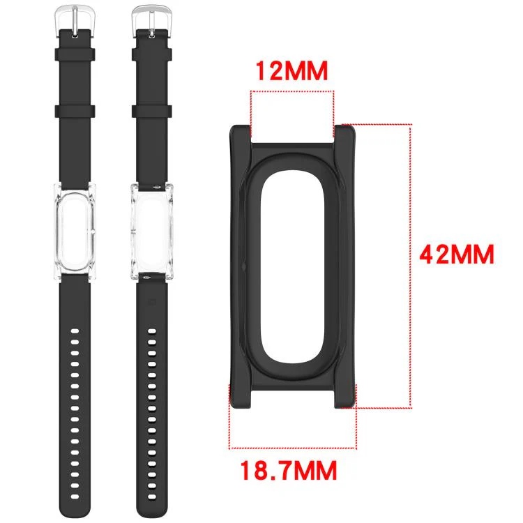 For Google Fitbit Air xDfind Spring Bar Style Clear Watch Case and Silicone Watch Band(Starlight) - Image 9