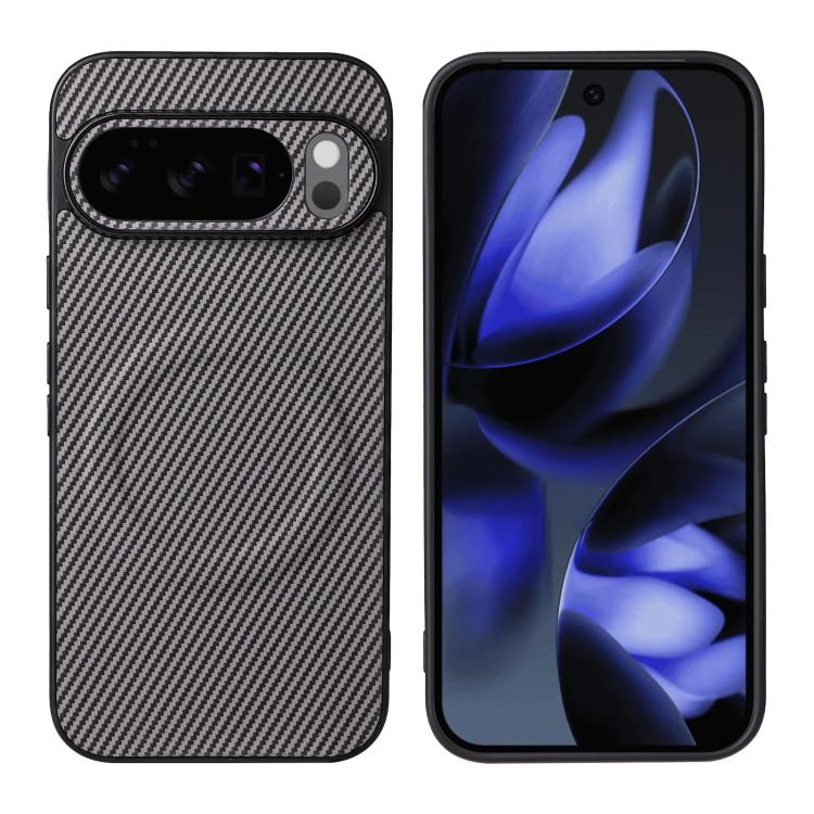 For Google Pixel 10 Pro / 10 Precise Cutout Carbon Fiber Texture Vegan Leather Phone Case(Grey) - Image 2
