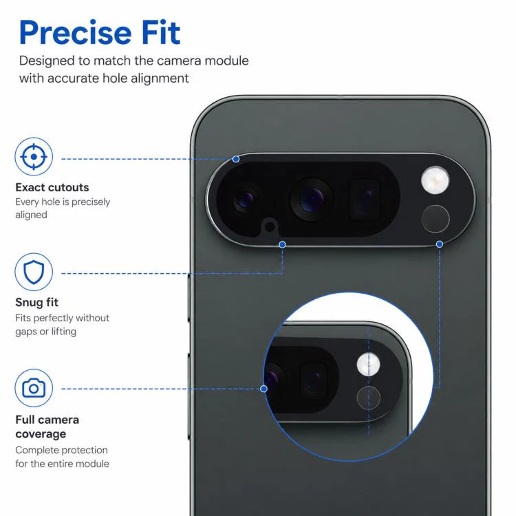 For Google Pixel 10 Pro XDcase Silk-Print Integrated Tempered Glass Camera Lens Protector - Image 3