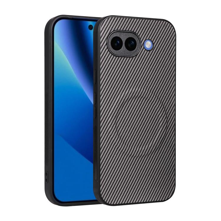 For Google Pixel 10a Precise Cutout Carbon Fiber Texture Vegan Leather Phone Case(Grey)