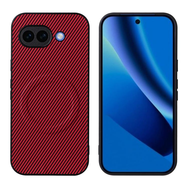 For Google Pixel 10a Precise Cutout Carbon Fiber Texture Vegan Leather Phone Case(Red) - Image 2