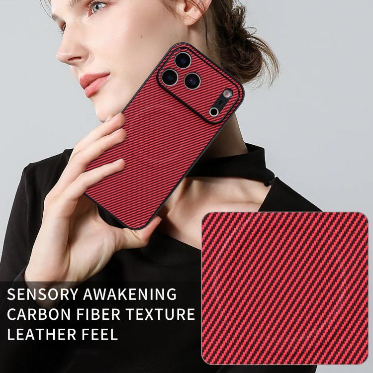 For Google Pixel 10a Precise Cutout Carbon Fiber Texture Vegan Leather Phone Case(Red) - Image 7