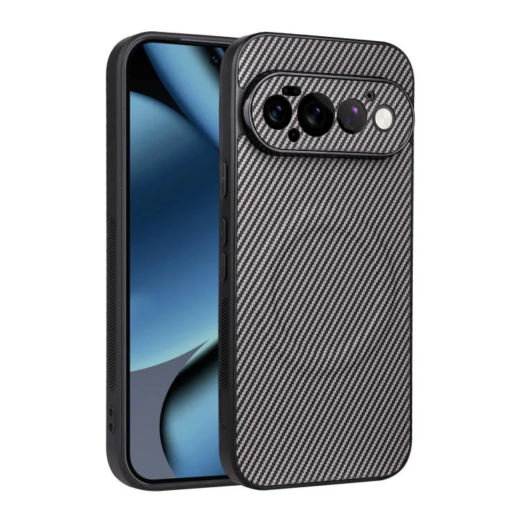 For Google Pixel 11 Pro Precise Cutout Carbon Fiber Texture Vegan Leather Phone Case(Grey)