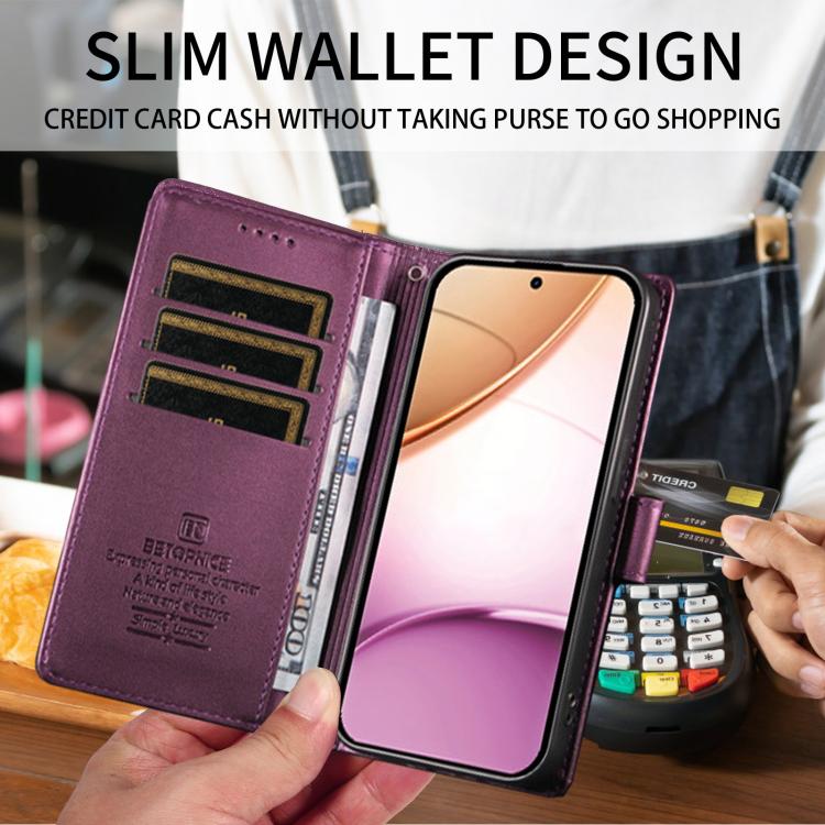 For Google Pixel 11 Pro XL / 10 Pro XL BETOPNICE Pearlescent RFID Vegan Leather Phone Case with Strap(Purple) - Image 3
