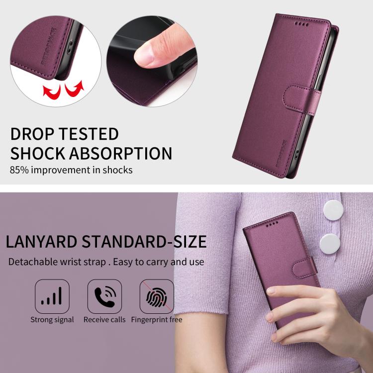 For Google Pixel 11 Pro XL / 10 Pro XL BETOPNICE Pearlescent RFID Vegan Leather Phone Case with Strap(Purple) - Image 9