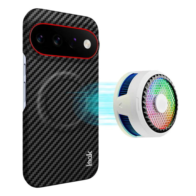 For Google Pixel 11 Pro XL imak Ruiyi Series Red Ring Carbon Fiber Texture Magnetic Phone Case(Black)
