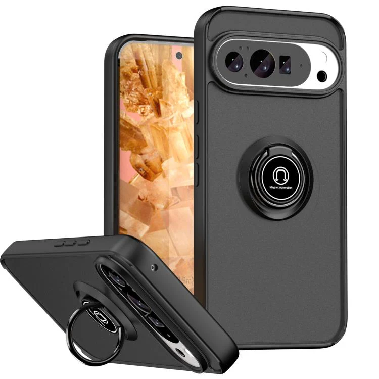 For Google Pixel 11 Pro XL Q Shadow 1 Series TPU + PC Phone Case with Ring(Black)