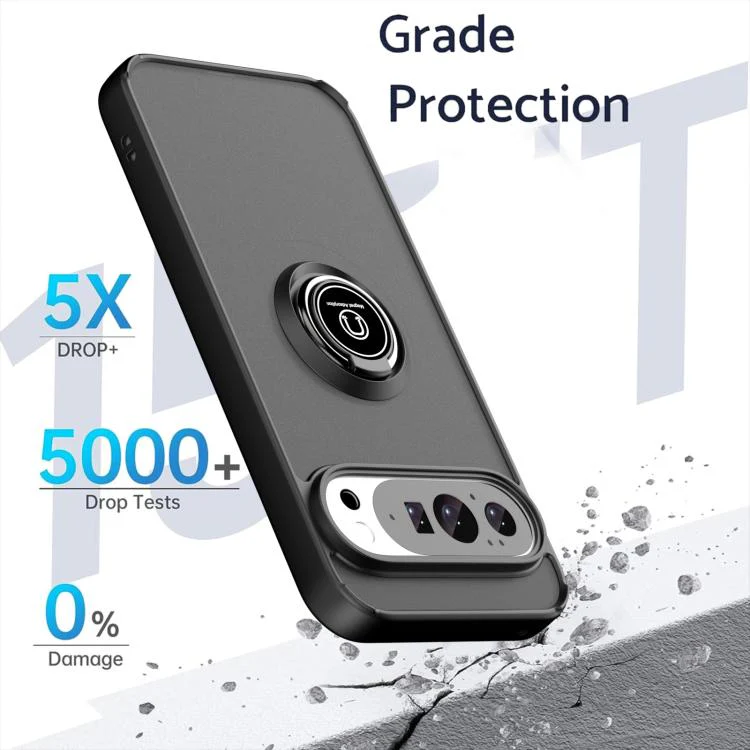 For Google Pixel 11 Pro XL Q Shadow 1 Series TPU + PC Phone Case with Ring(Black) - Image 2