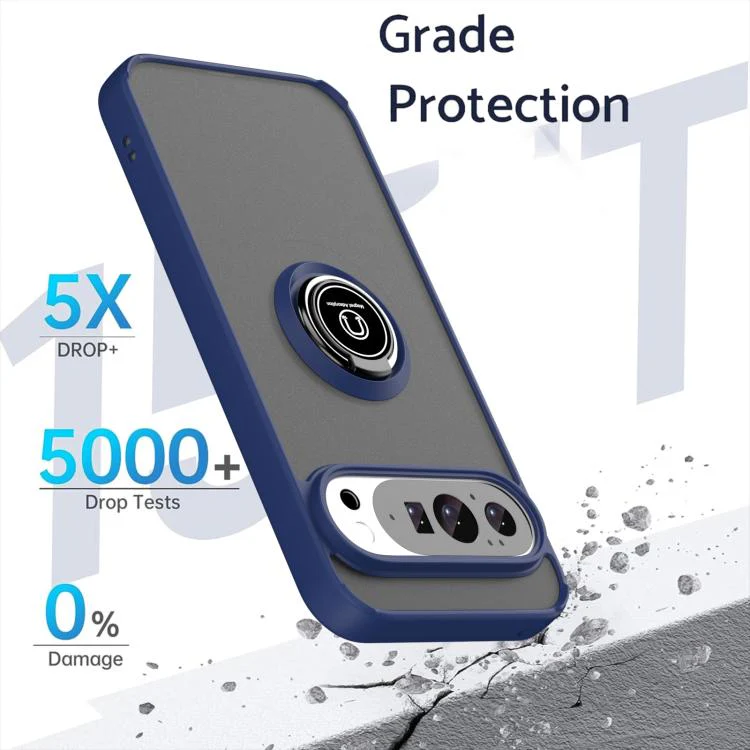 For Google Pixel 11 Pro XL Q Shadow 1 Series TPU + PC Phone Case with Ring(Royal Blue) - Image 2