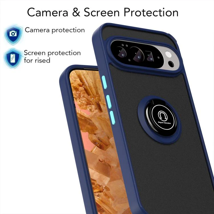 For Google Pixel 11 Pro XL Q Shadow 1 Series TPU + PC Phone Case with Ring(Royal Blue) - Image 3