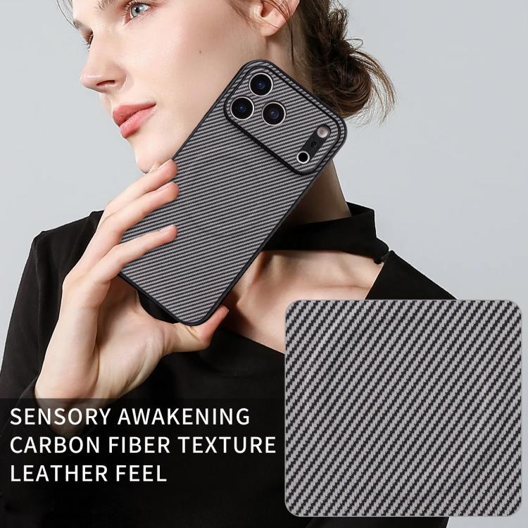 For Google Pixel 8 Precise Cutout Carbon Fiber Texture Vegan Leather Phone Case(Grey) - Image 7