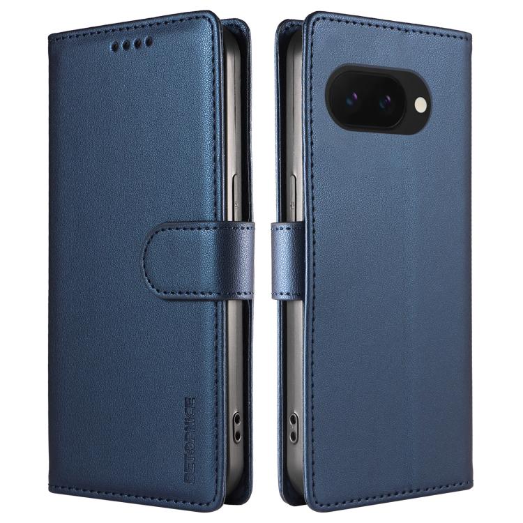 For Google Pixel 9a BETOPNICE Pearlescent RFID Vegan Leather Phone Case with Strap(Blue) - Image 2