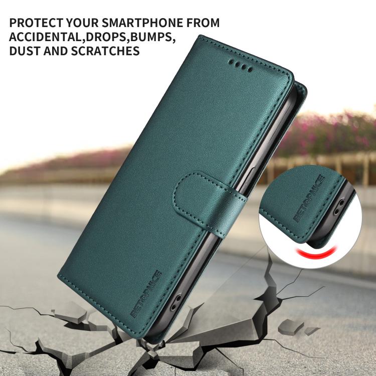 For Google Pixel 9a BETOPNICE Pearlescent RFID Vegan Leather Phone Case with Strap(Green) - Image 5
