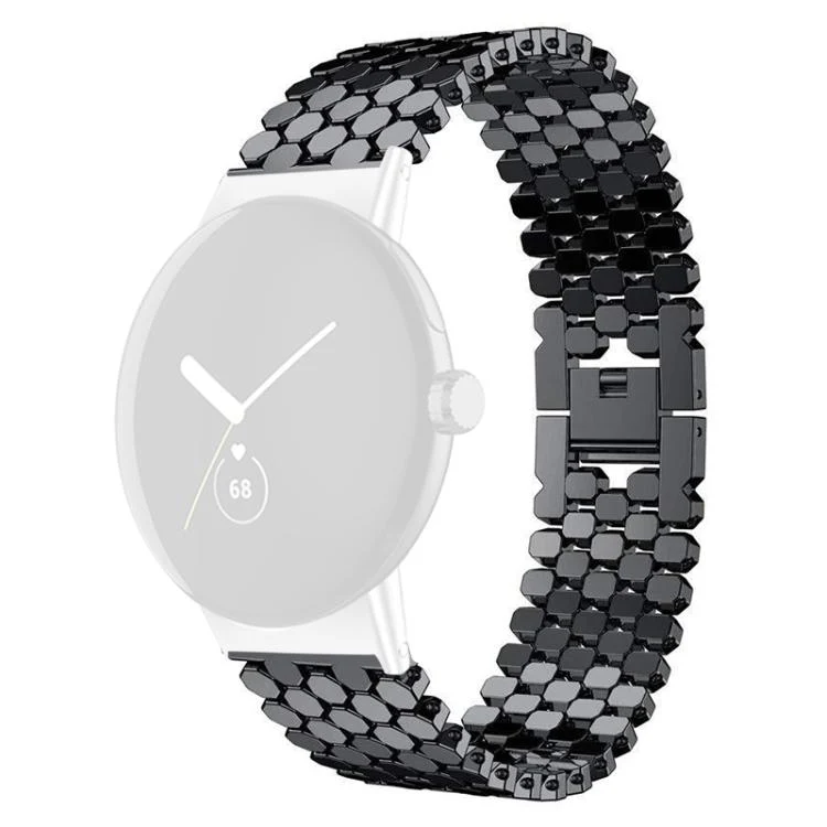 For Google Pixel Watch 4 / 3 / 2 / 1 41mm xDfind Fish Scale Texture Metal Watch Band(Black) - Image 2