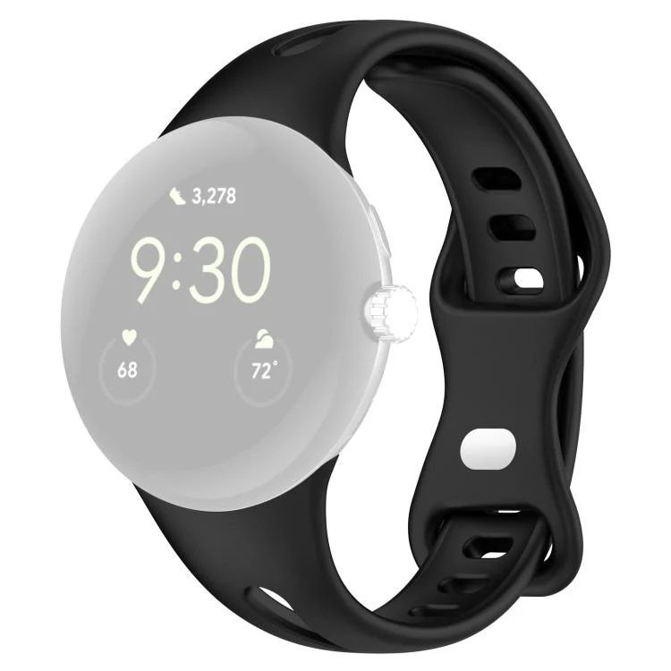 For Google Pixel Watch 4 / 3 / 2 / 1 41mm xDfind Small Waist Butterfly Buckle Silicone Watch Band(Black) - Image 2