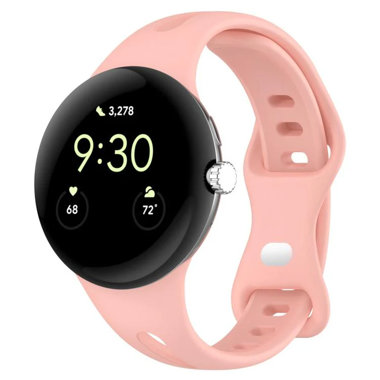 For Google Pixel Watch 4 / 3 / 2 / 1 41mm xDfind Small Waist Butterfly Buckle Silicone Watch Band(Light Pink)