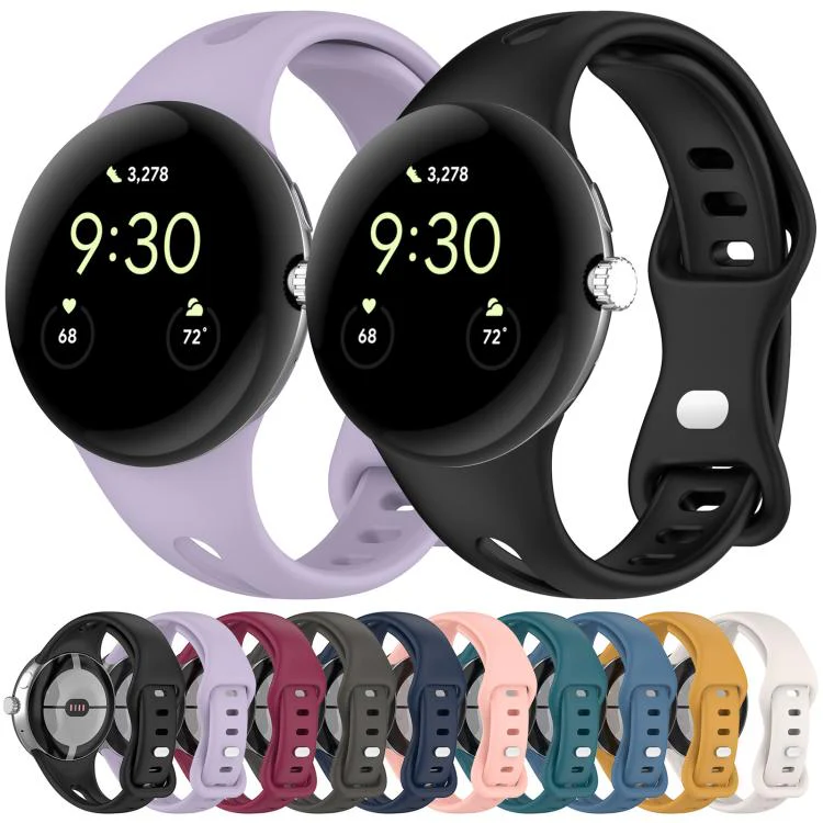 For Google Pixel Watch 4 / 3 / 2 / 1 41mm xDfind Small Waist Butterfly Buckle Silicone Watch Band(Wine Red) - Image 5