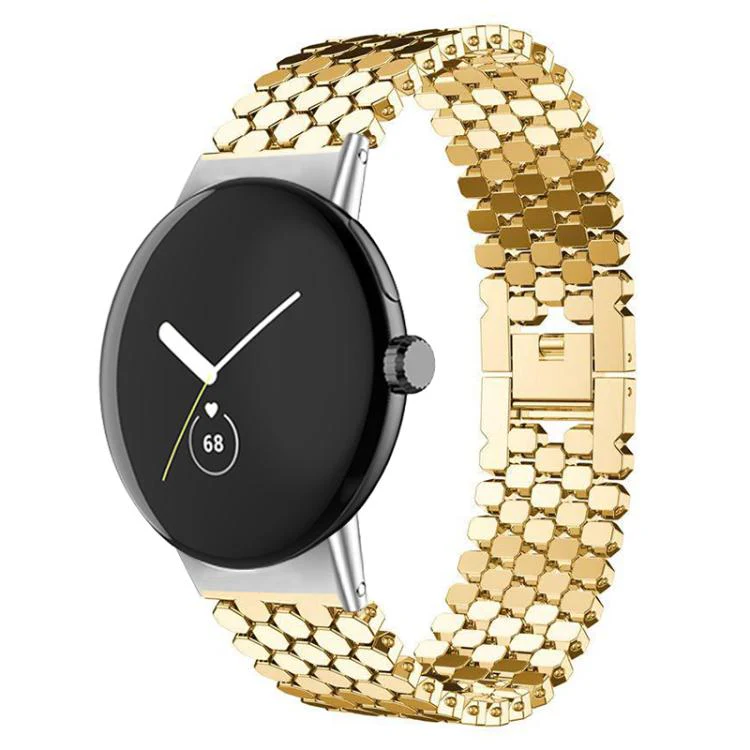 For Google Pixel Watch 4 / Watch 3 45mm xDfind Fish Scale Texture Metal Watch Band(Gold)