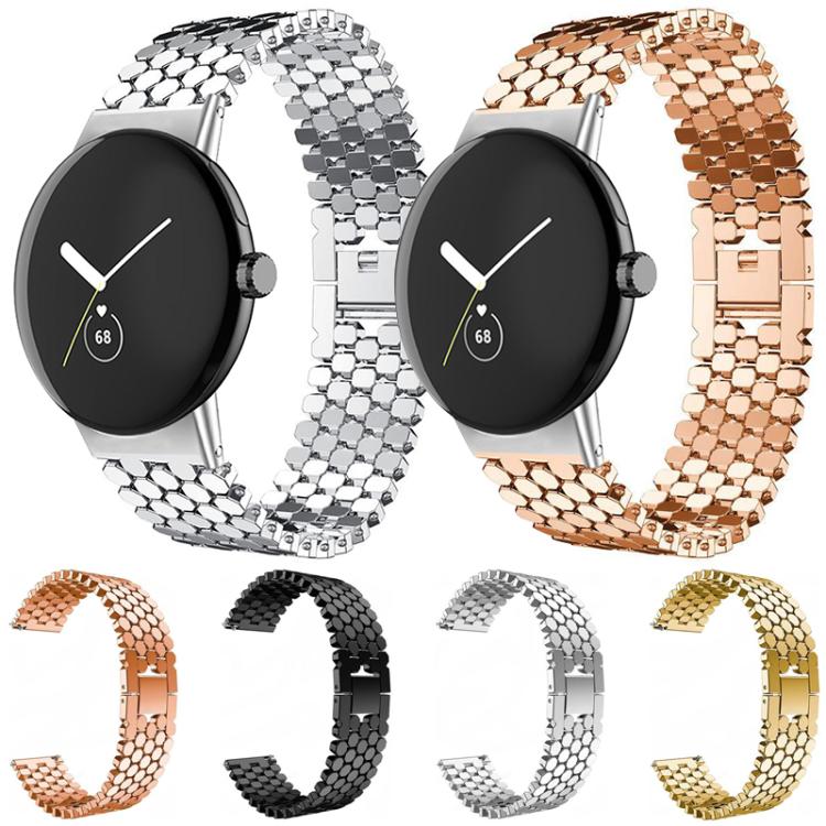 For Google Pixel Watch 4 / Watch 3 45mm xDfind Fish Scale Texture Metal Watch Band(Rose Gold) - Image 3