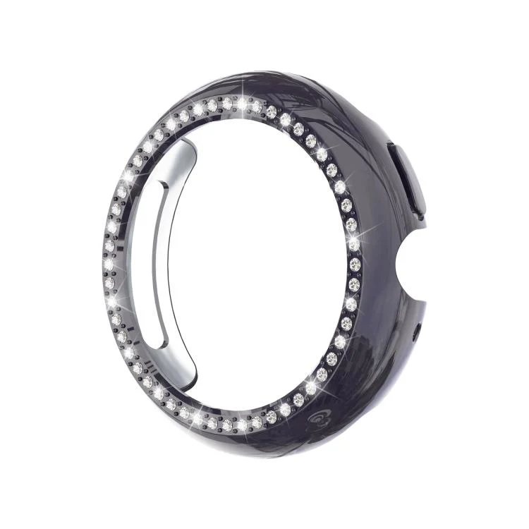 For Google Pixel Watch4 41mm Single Row Diamond Hollow PC Watch Protective Cover(Gun Metal)